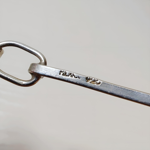 Vintage MEXICO Solid Sterling Silver Collar Choker Necklace 16.5" - Picture 4 of 10